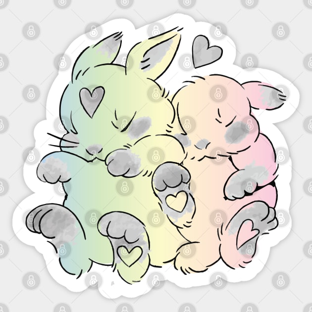 cute baby bunnies Sticker by lazykitty